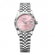 ROLEX DATEJUST 31 STEEL PINK DIAL JUBILEE FLUTED BEZEL (2025) - 278274