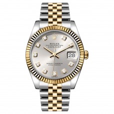 ROLEX DATEJUST 36 STEEL & YELLOW GOLD SILVER DIAL DIAMOND FLUTED JUBILEE - 116233 ROLEX DATEJUST 36 STEEL & YELLOW GOLD SILVER DIAL DIAMOND FLUTED JUBILEE - 116233