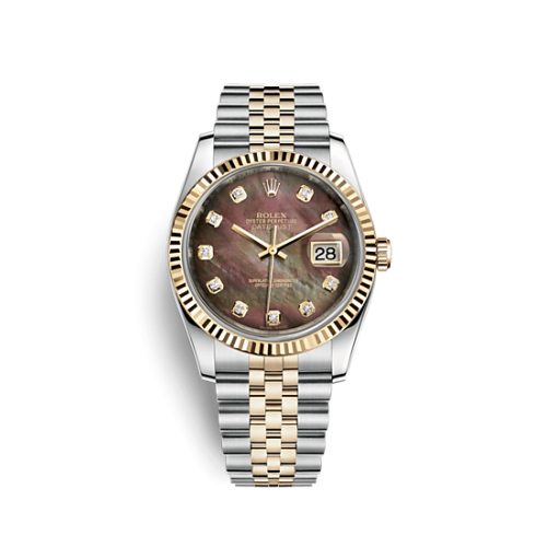 ROLEX DATEJUST 36 STEEL & YELLOW GOLD JUBILEE FLUTED BEZEL MOP DIAL (2014) - 116233
