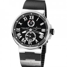 ULYSSE NARDIN MARINE STEEL BLACK DIAL POWER RESERVE & DATE 1183-122