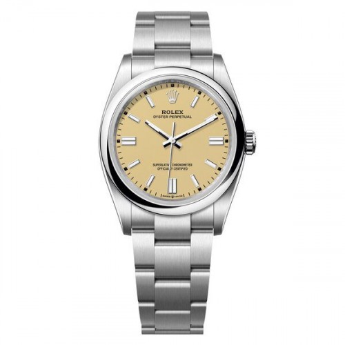 ROLEX OYSTER PERPETUAL 34 STAINLESS STEEL BEIGE DIAL (2026) - 124200