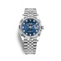 ROLEX DATEJUST 36 STEEL BLUE DIAL DIAMONDS JUBILEE FLUTED BEZEL (2021) 126234