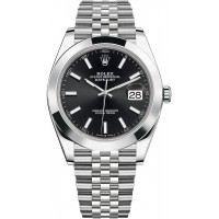 ROLEX DATEJUST 41 STEEL BLACK DIAL SMOOTH BEZEL JUBILEE (2025) - 126300