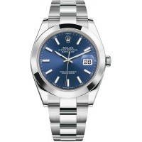 ROLEX DATEJUST 41 STEEL BLUE DIAL SMOOTH BEZEL OYSTER (2025) - 126300