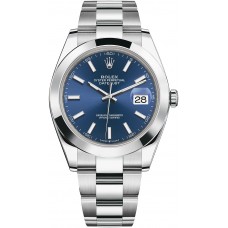 ROLEX DATEJUST 41 STEEL BLUE DIAL SMOOTH BEZEL OYSTER (2025) - 126300