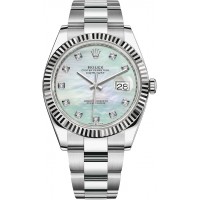 ROLEX DATEJUST 41 STEEL MOTHER OF PEARL DIAL DIAMOND OYSTER (2022) 126334