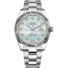 ROLEX DATEJUST 41 STEEL MOTHER OF PEARL DIAL DIAMOND OYSTER (2022) 126334