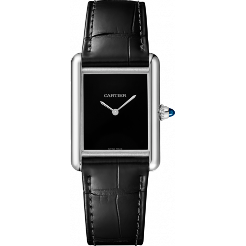 CARTIER TANK MUST STEEL LARGE BLACK QUARTZ WSTA0072 (2022)