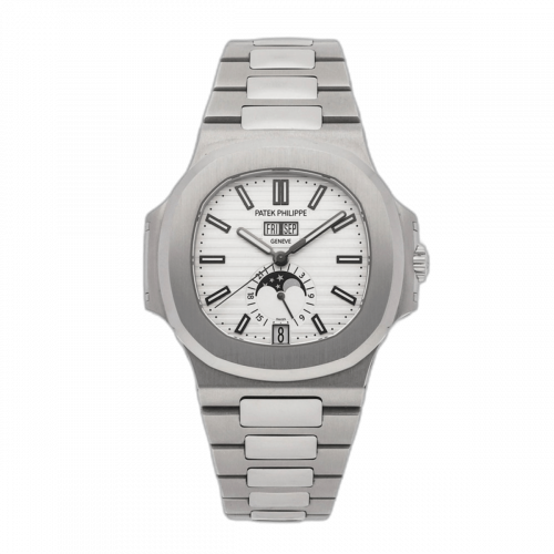 PATEK PHILIPPE NAUTILUS 40MM ANNUAL CALENDAR STEEL WHITE DIAL (2017) 5726/1A-010