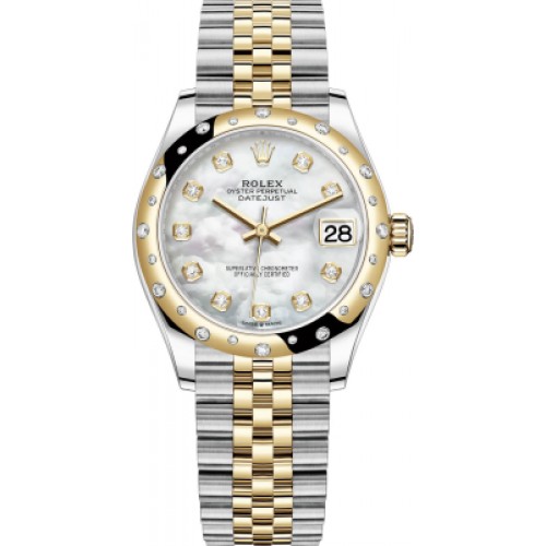 ROLEX LADY-DATEJUST 31 STEEL & YELLOW GOLD MOTHER OF PEARL DIAL JUBILE DIAMOND BEZEL (2025) - 278343RBR