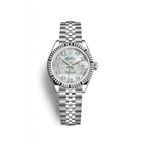 ROLEX LADY-DATEJUST 28 STEEL MOTHER OF PEARL DIAL STEEL JUBILEE FLUTED BEZEL (2020) - 279174