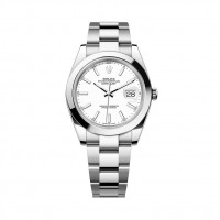 ROLEX DATEJUST 41 WHITE DIAL STEEL OYSTER SMOOTH BEZEL (2026) - 126300