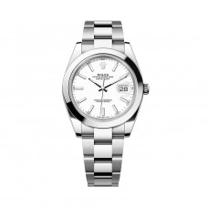 ROLEX DATEJUST 41 WHITE DIAL STEEL OYSTER SMOOTH BEZEL (2026) - 126300