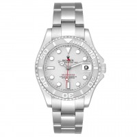 ROLEX YACHT-MASTER 35mm STEEL SILVER DIAL, PLATINUM BEZEL - 168622