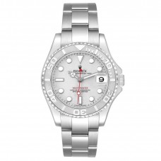 ROLEX YACHT-MASTER 35mm STEEL SILVER DIAL, PLATINUM BEZEL - 168622