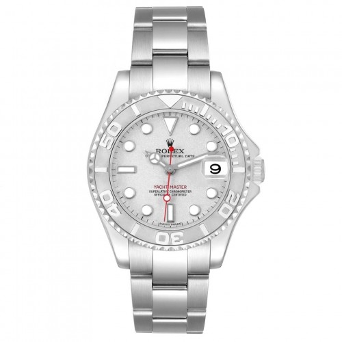 ROLEX YACHT-MASTER 35mm STEEL SILVER DIAL, PLATINUM BEZEL - 168622