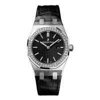 AUDEMARS PIGUET ROYAL OAK 33MM STEEL BLACK DIAL DIAMOND BEZEL (2014) - 67651ST.ZZ.D002CR.01