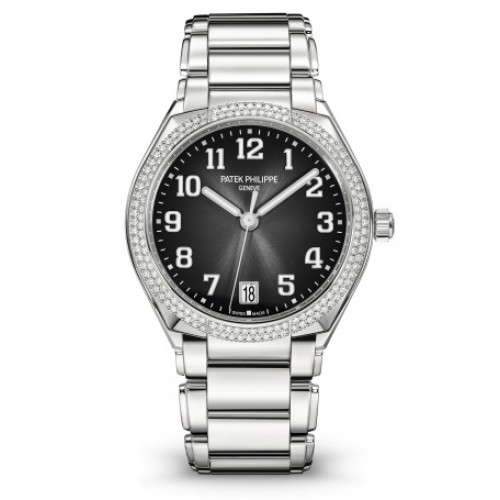 PATEK PHILIPPE  TWENTY~4 STEEL GREY DIAL DIAMONDS BEZEL 7300/1200A-010