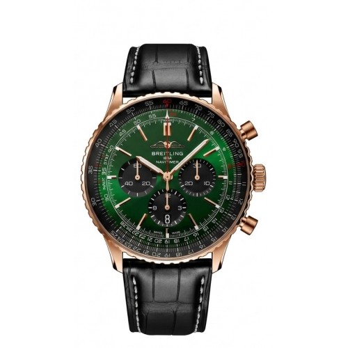 BREITLING NAVITIMER B01 CHRONOGRAPH 46 RED GOLD GREEN DIAL (2025) - RB0137241L1P1