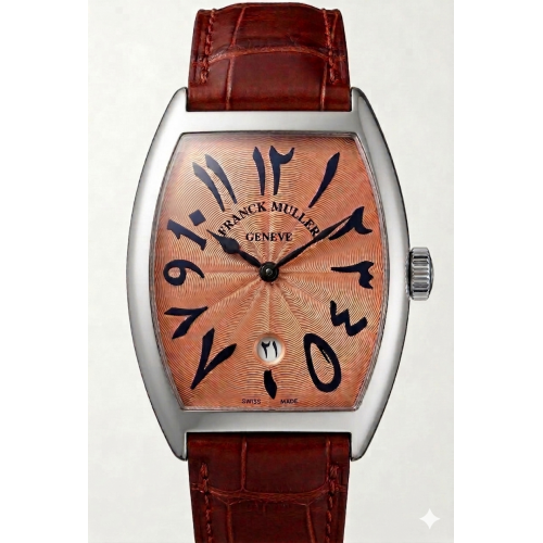 Franck Muller Cintrée Curvex "Pride of Arabia" Stainless Steel Salmon Dial 25 pieces limited edition (2022) - 7851 SC DT