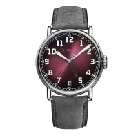 H. MOSER & CIE HERITAGE DUAL TIME STEEL BURGUMDY FUMÉ (2022) - 8809-1200 