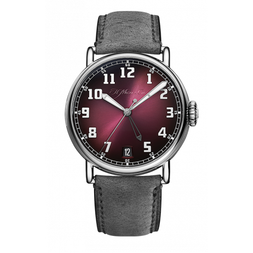 H. MOSER & CIE HERITAGE DUAL TIME STEEL BURGUMDY FUMÉ (2022) - 8809-1200 