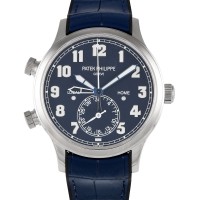 PATEK PHILIPPE CALATRAVA PILOT TRAVEL TIME WHITE GOLD (2019) - 5524G-001