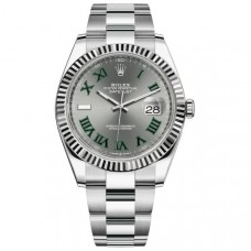 ROLEX DATEJUST 41 WIMBLEDON STEEL OYSTER FLUTED BEZEL (2025) - 126334