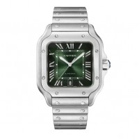 CARTIER SANTOS DE CARTIER GREEN LARGE MODEL STAINLESS STEEL 39.8MM(2024) - WSSA0062
