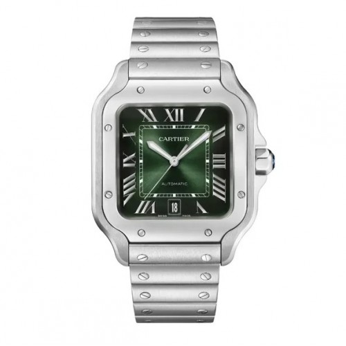 CARTIER SANTOS DE CARTIER GREEN LARGE MODEL STAINLESS STEEL 39.8MM(2024) - WSSA0062