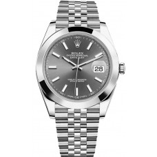 ROLEX DATEJUST GREY DIAL JUBILEE STAINLESS STEEL SMOOTH BEZEL 41MM(2025) - 126300-0008