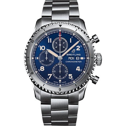BREITLING AVIATOR 8 CHRONOGRAPH 43 STEEL BLUE DIAL - A13316101C1A1