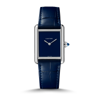 CARTIER TANK MUST LARGE MODEL BLUE DIAL STAINLESS STEEL - WSTA0055