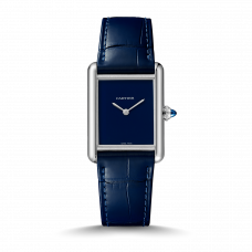 CARTIER TANK MUST LARGE MODEL BLUE DIAL STAINLESS STEEL - WSTA0055