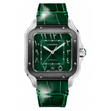 CARTIER SANTOS DE CARTIER GREEN ARABIC DIAL STEEL LARGE (2024) - WSSA0055