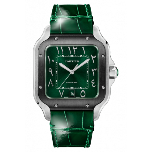 CARTIER SANTOS DE CARTIER GREEN ARABIC DIAL STEEL LARGE (2024) - WSSA0055
