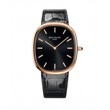 PATEK PHILIPPE GOLDEN ELLIPSE BLACK DIAL ROSE GOLD - 5738R-001