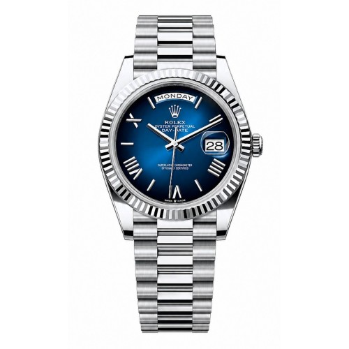 ROLEX DAYDATE 40 PLATINUM OMBRE BLUE DIAL (2026) - 228236