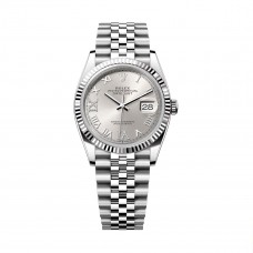 ROLEX DATEJUST 36 STEEL SILVER DIAL ROMAN NUMERALS JUBILEE FLUTED BEZEL (2020) 126234