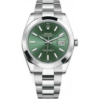 ROLEX DATEJUST GREEN DIAL OYSTER STAINLESS STEEL SMOOTH BEZEL 41MM(2026) - 126300
