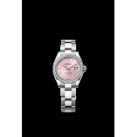 ROLEX DATEJUST OYSTERSTEEL PINK DIAL WHITE GOLD & DIAMONDS BEZEL 31MM(2025) - 278384RBR-0027