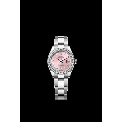 ROLEX DATEJUST OYSTERSTEEL PINK DIAL WHITE GOLD & DIAMONDS BEZEL 31MM(2025) - 278384RBR-0027