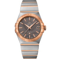 OMEGA CONSTELLATION 38MM STEEL & RED GOLD GREY DIAL - 123.20.38.21.06.002
