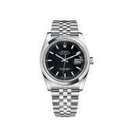 ROLEX DATEJUST 36 STEEL SMOOTH BEZEL JUBILEE BLACK 116200