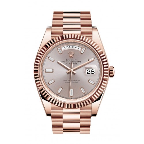 ROLEX DAY-DATE 40 ROSE GOLD SUNDUST SET WITH DIAMONDS 228235