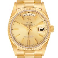 ROLEX DAY-DATE 36 YELLOW GOLD CHAMPAGNE DIAL - 18038