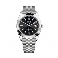 ROLEX DATEJUST 41 STEEL BLACK DIAL SMOOTH BEZEL JUBILEE (2023) - 126300