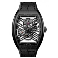 FRANCK MULLER VANGUARD SEVEN DAYS SKELETON ALL BLACK TITANIUM 45MM - V 45 S6 SQT NR BR (NR)