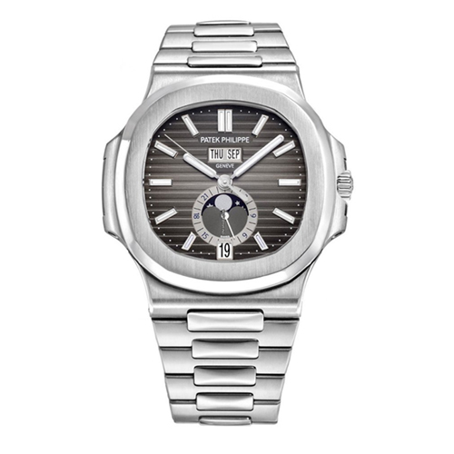 Patek Philippe Nautilus Annual Calendar Steel Grey Dial 