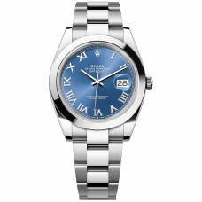 ROLEX DATEJUST ROMAN NUMERALS BLUE DIAL STAINLESS STEEL 41MM(2025) - 126300-0017